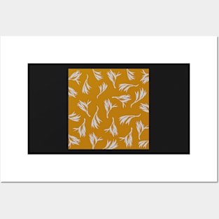 Harakeke Flax seed pods (Ochre and light grey) Posters and Art
